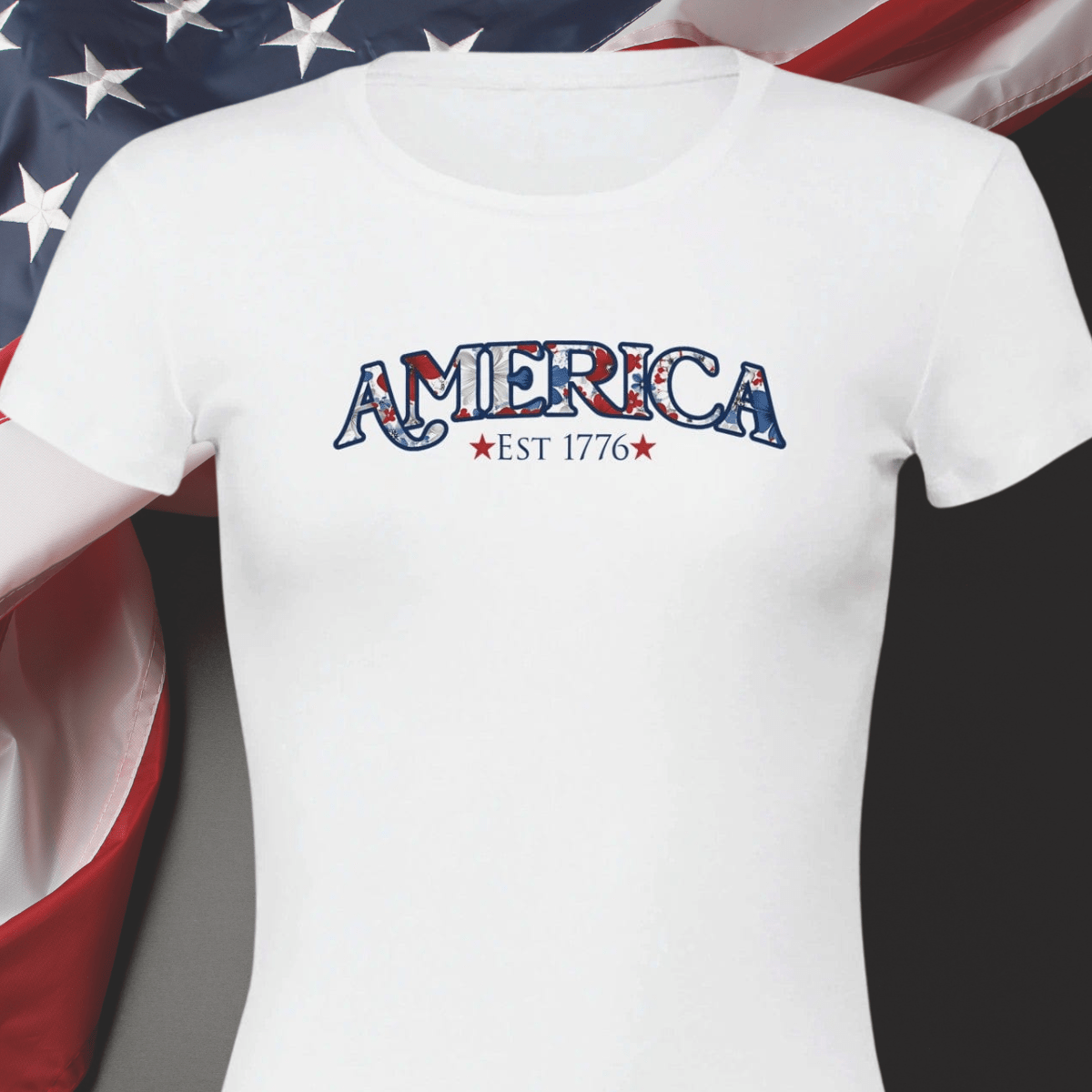 Floral America- Women's Tee