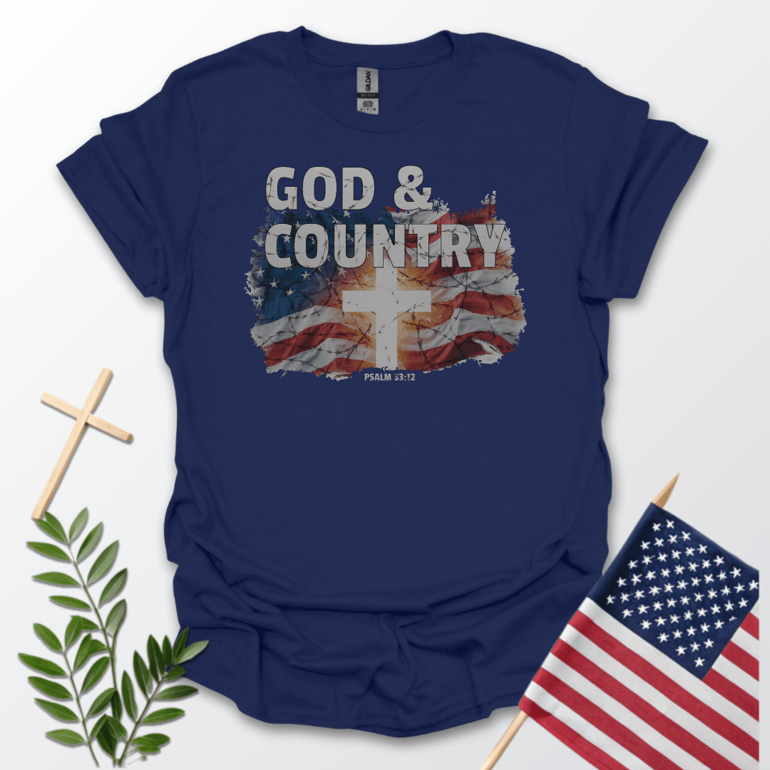 God & Country T-Shirt - Inspired by Psalm 33:12