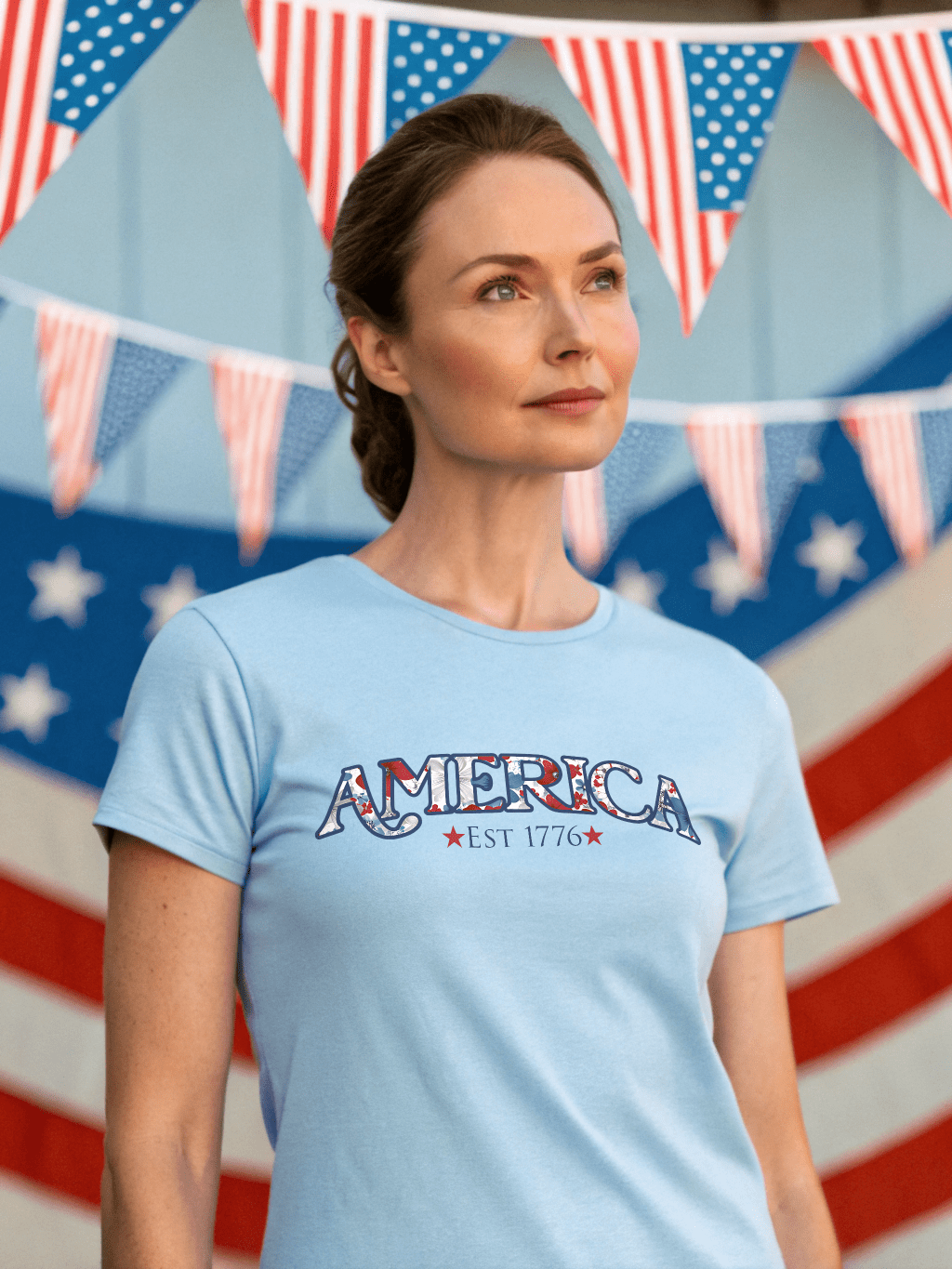 Floral America- Women's Tee
