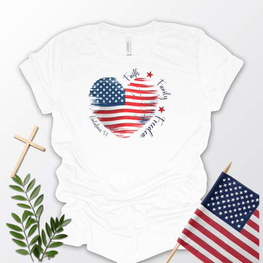 Faith, Family, Freedom Heart T-Shirt