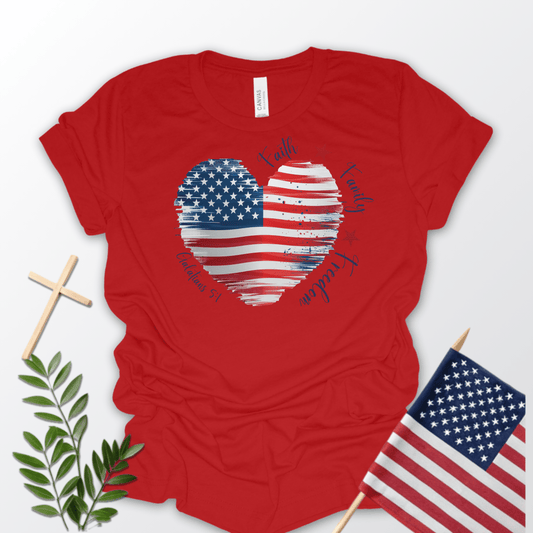 Faith, Family, Freedom Heart T-Shirt