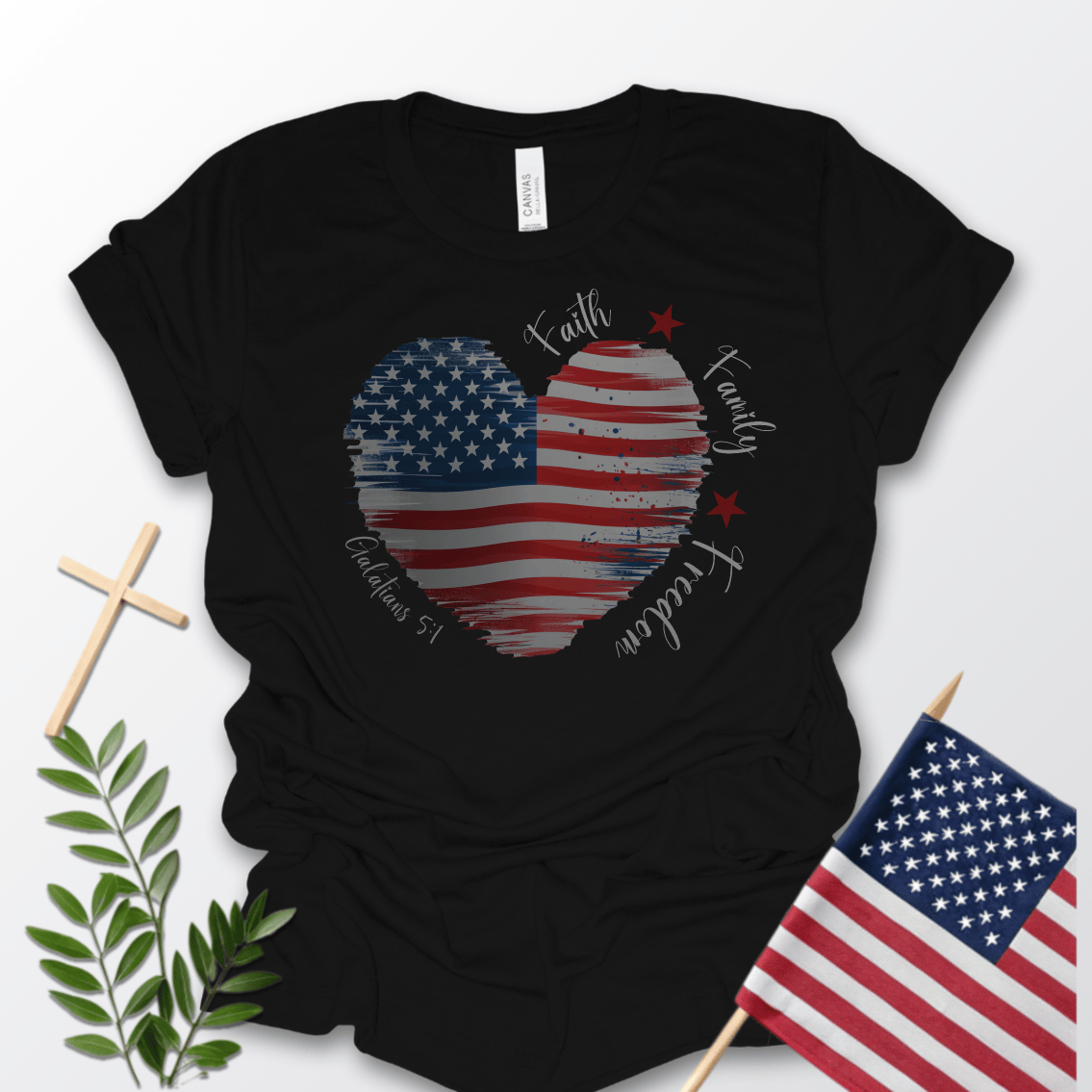 Faith, Family, Freedom Heart T-Shirt