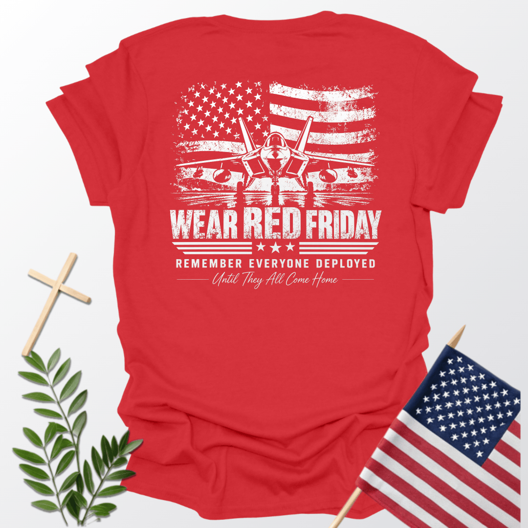 R.E.D. Fighter Jet | Remember Everyone Deployed Patriotic T-Shirt