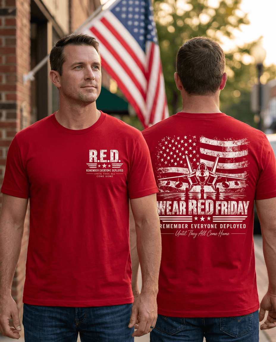 R.E.D. Fighter Jet | Remember Everyone Deployed Patriotic T-Shirt