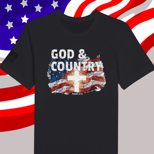 God & Country T-Shirt - Inspired by Psalm 33:12