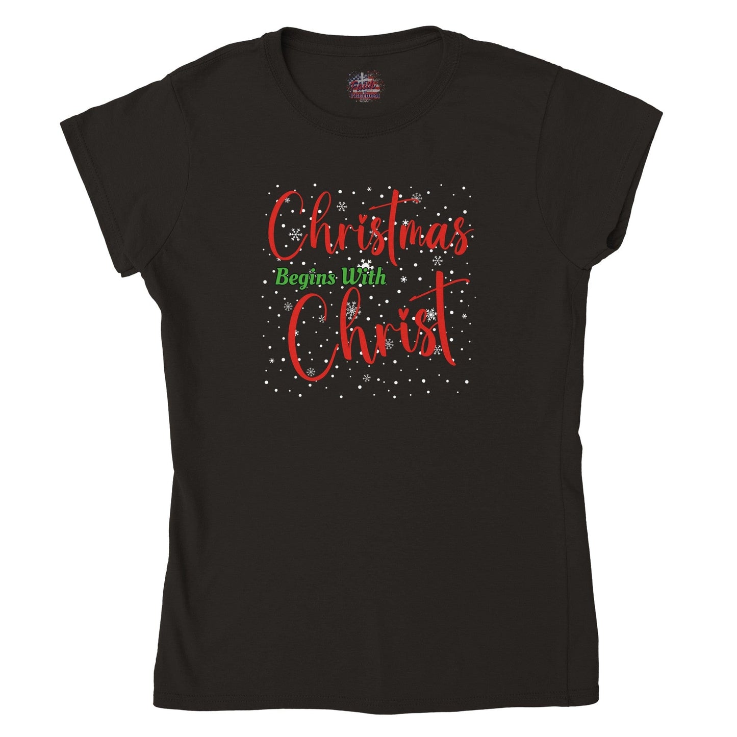 Christmas Begins With Christ  Womens T-shirt