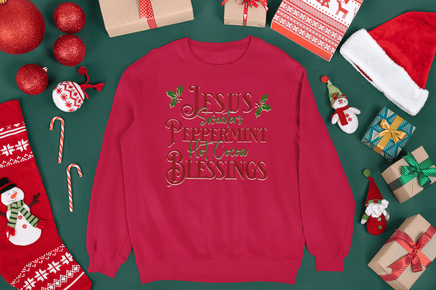 Jesus Peppermint Blessings Sweatshirt