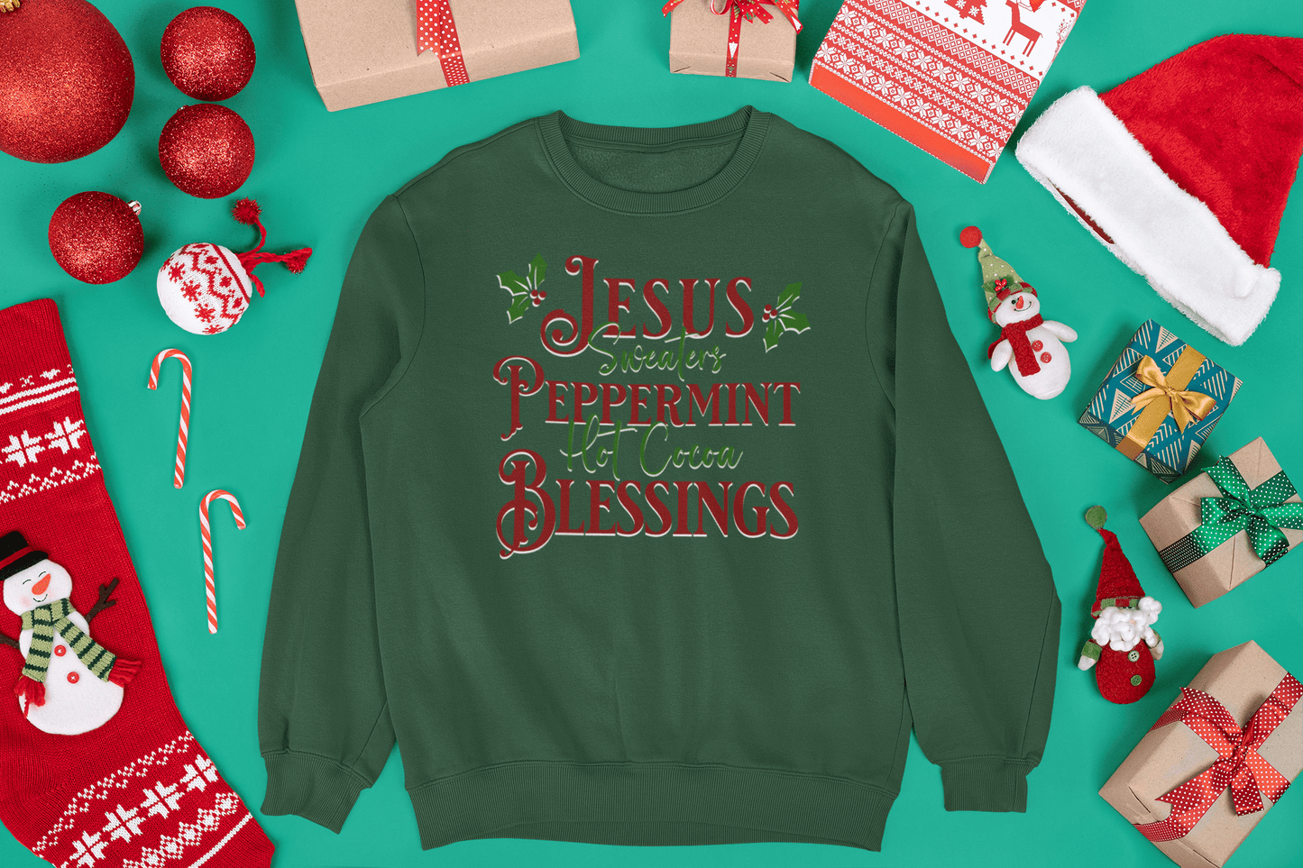 Jesus Peppermint Blessings Sweatshirt