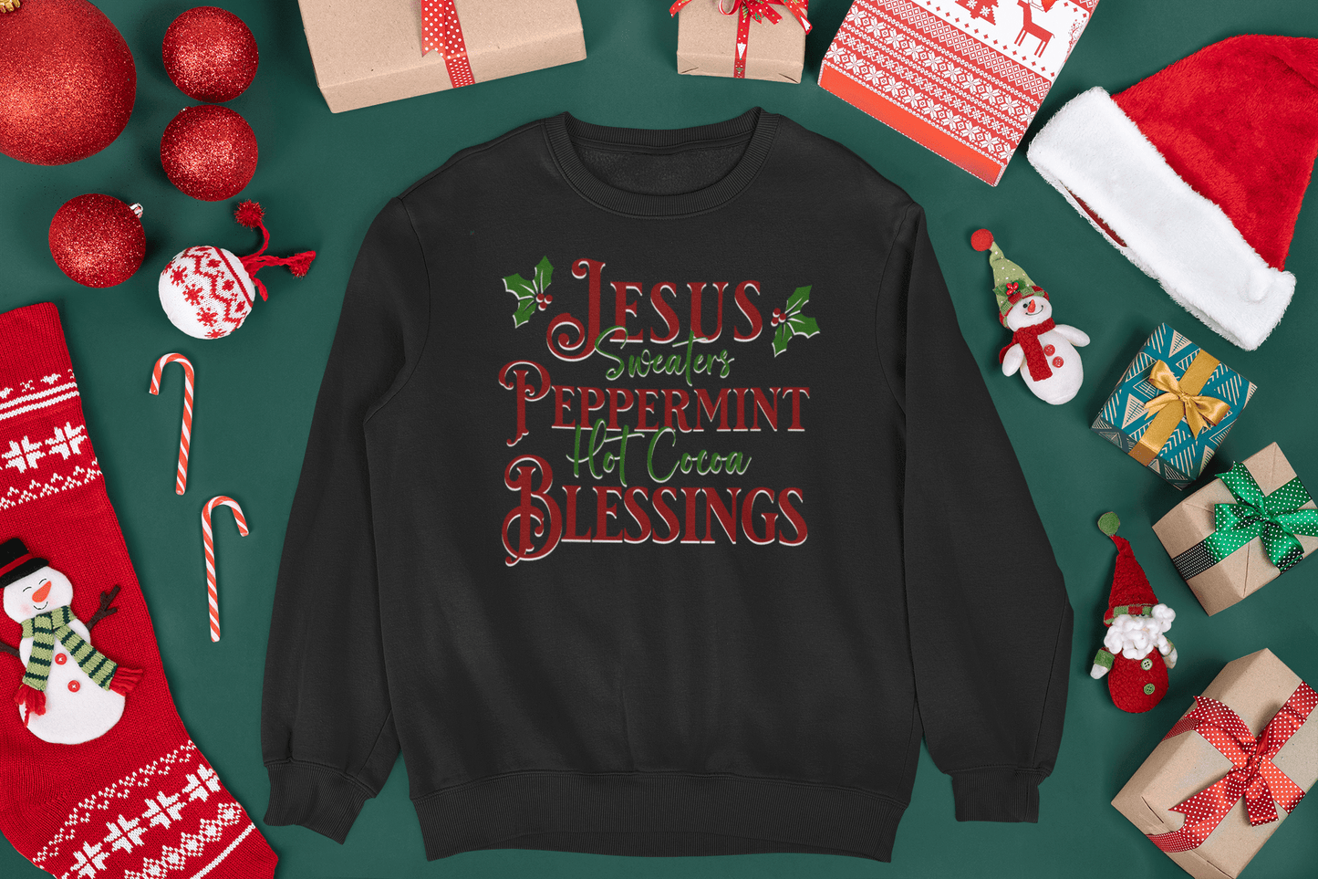 Jesus Peppermint Blessings Sweatshirt