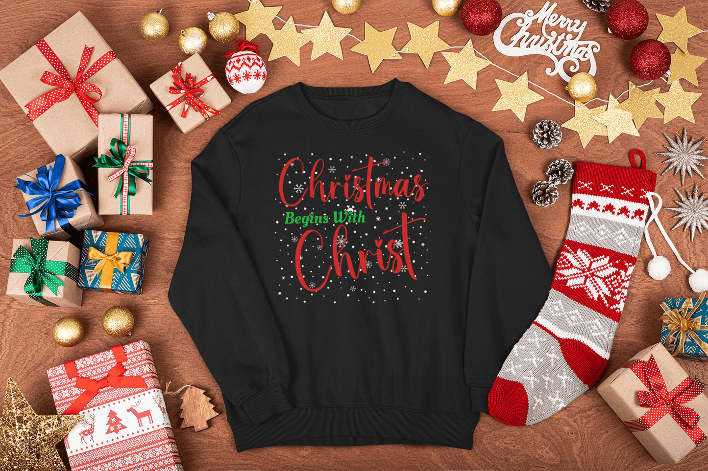 Christmas Begins With Christ Unisex Sweatshirt