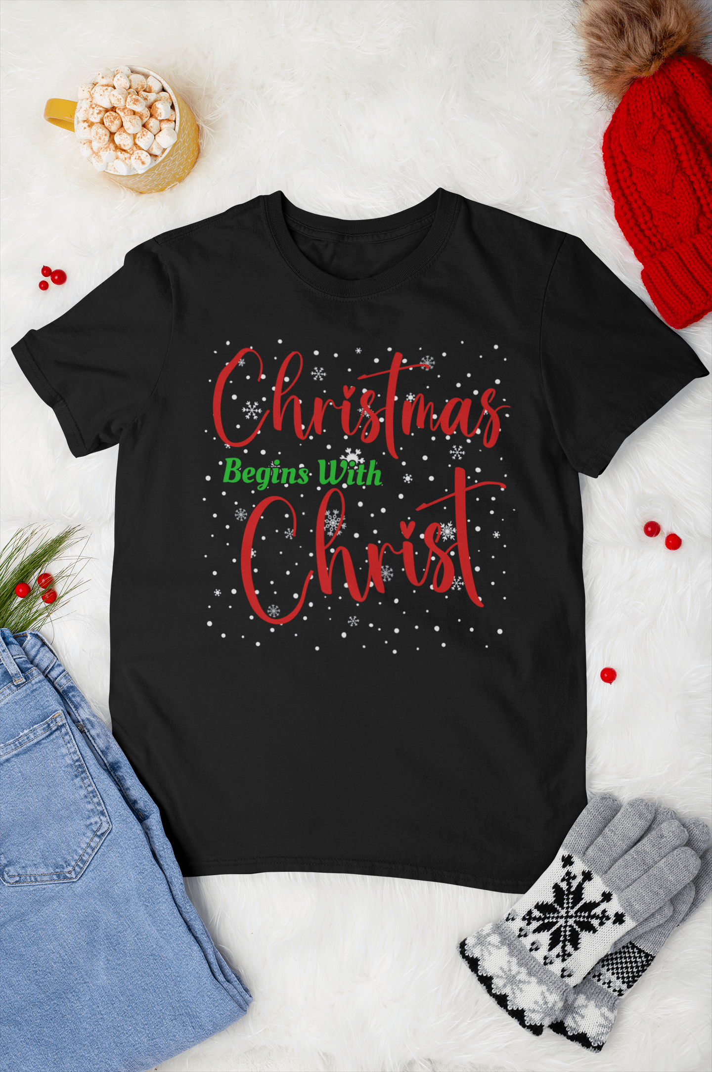 Christmas Begins With Christ Unisex T-shirt