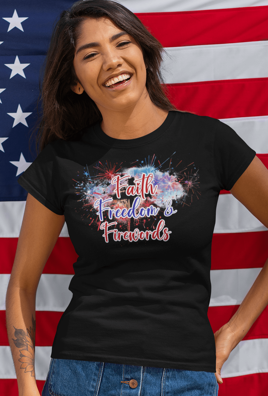 Faith Freedom and Fireworks - Women's Tee