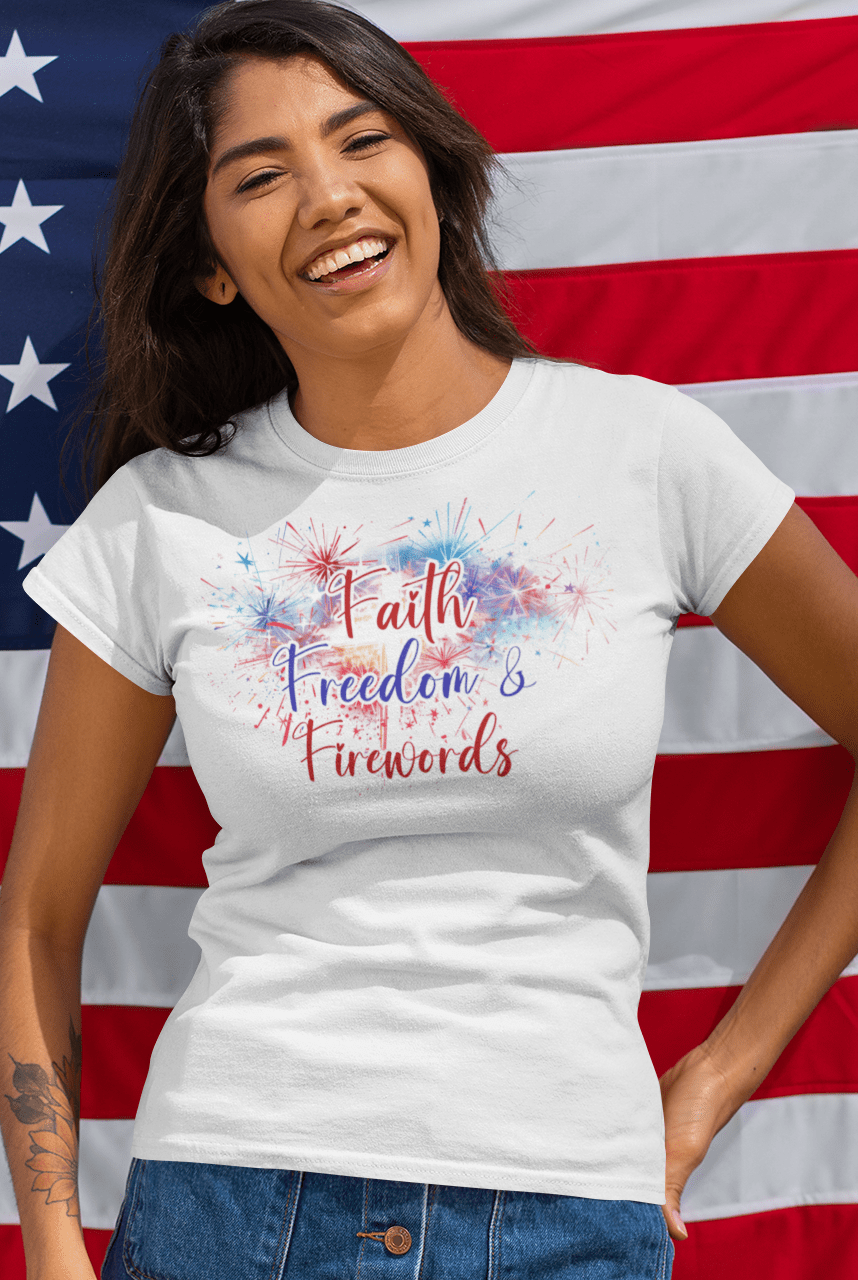 Faith Freedom and Fireworks - Women's Tee